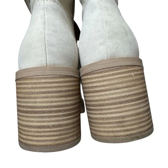 Dolce Vita Ivory Nollie Heeled Lace Up Combat Boots Booties Womens Size‎ 9.5 - Picture 6 of 12